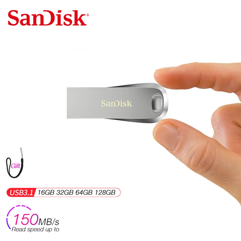  SanDisk Luxe USB 3.1 pen drive 128gb 64gb up to150MB/s Memoria Usb 3.0 Flash Drive 32gb 16gb metal 