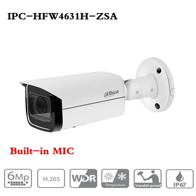 

DH 6MP IP Camera IPC-HFW4631H-ZSA Upgrade version of IPC-HFW4431R-Z with Build in Microphone SD Card slot PoE Camera 6MP HD