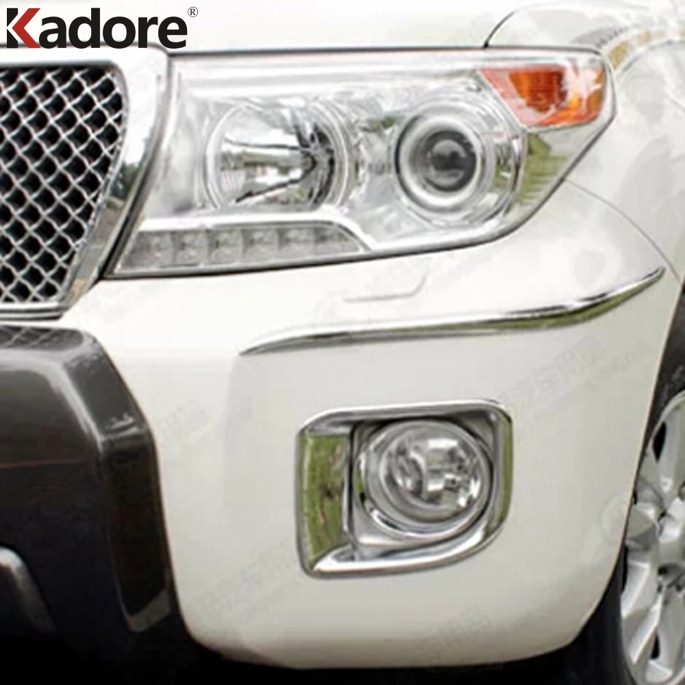 Для Toyota Land Cruiser LC200 FJ200 2013 ABS Chrome передняя противотуманная фара противотуманных фар Крышка отделка автомобиль защиты внешние аксессуары