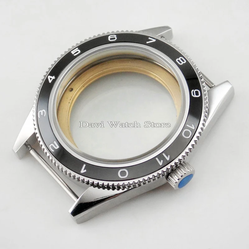 

41mm silver watch Case Ceramic bezel fit Miyota 8205/8215,ETA 2836 DG2813/3804 men watch