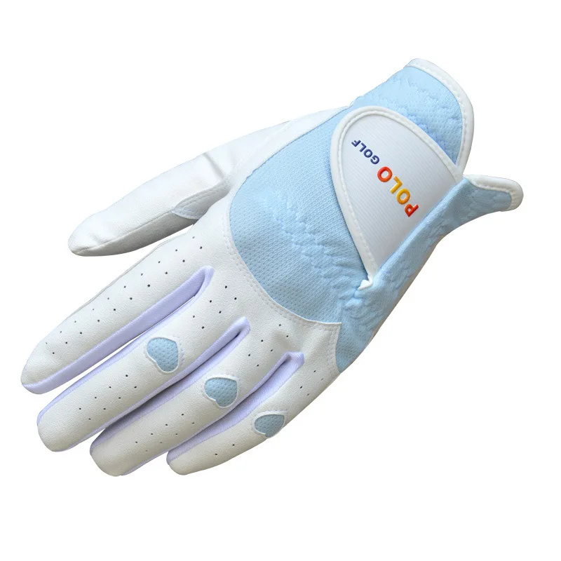POLO Golf ladies Sports Gloves Women Colorful Leather PU soft breathable  wear-resistant Right & Left Hands golf Gloves