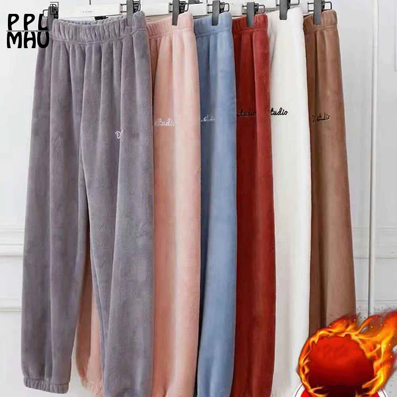 Casual velvet Harlan Sweatpants women Big elastic waist Thicken warm Trousers Female 2019 Hot sell Comfortable Home fluffy pants Casual velvet Harlan Sweatpants women Big elastic waist Thicken warm Trousers Female 2019 Hot sell Comfortable Home fluffy pants