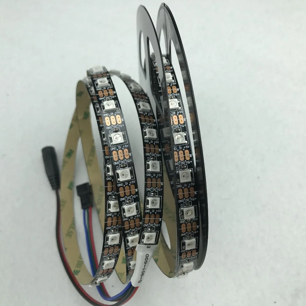 Пиксельная Светодиодная лента WS2812B 4m 60 Светодиодный s/m DC5V неводонепроницаемая IP33