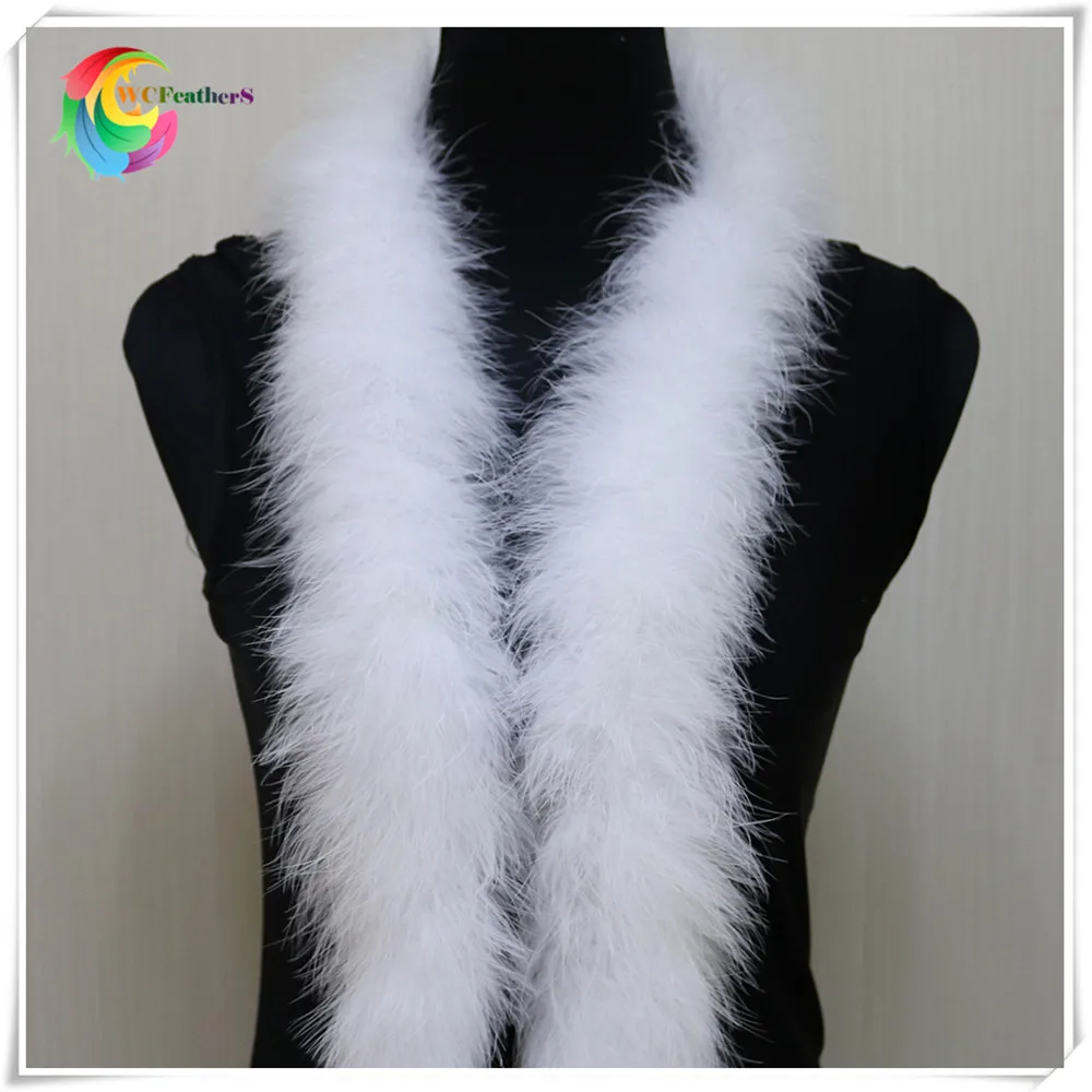 48g 2meters/pc fluffy feather boa super quality dyed white turkey