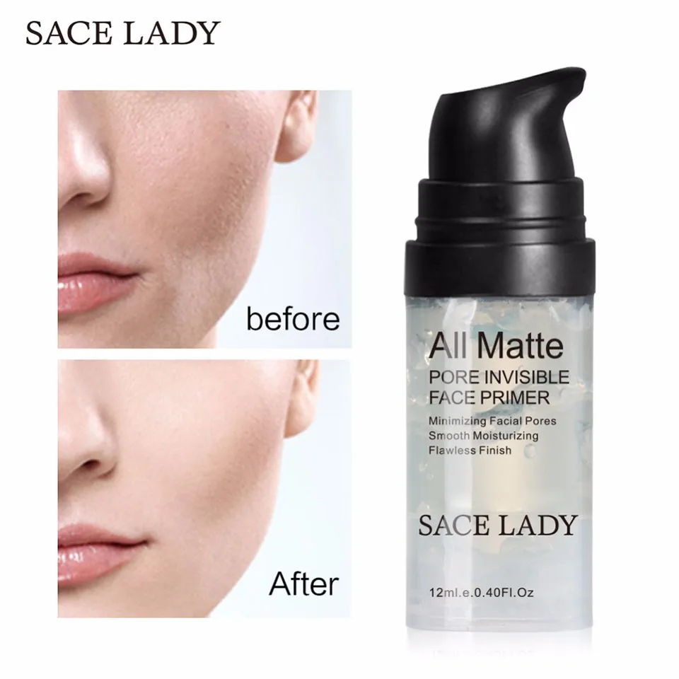 SACE LADY основа для лица, основа для макияжа, натуральная матовая основа для макияжа, грунтовка для основы, невидимые поры, удлиняющая кожу лица, контроль за маслом, косметика