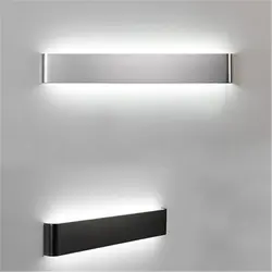 Современный минималистский светодиодный алюминиевый лампы ночники бра ванная комната зеркало свет прямой творческий проход черный