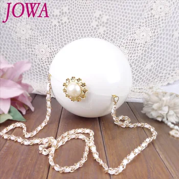 

2019 New Design Women's Fashion Handbag Sweet Flower Pearl Hasp Bags Wedding Party Clutches Summer Chain Shoulder Circle Package
