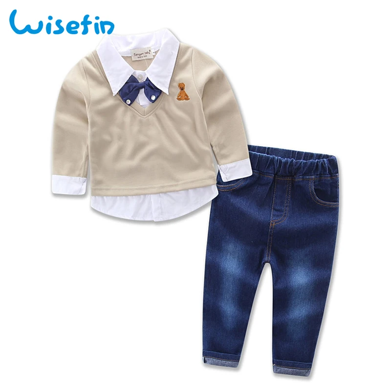 الأزياء الطفل الصبي ملابس الأطفال عارضة erkek bebek مجموعة ملابس قميص و pantspants الربيع الخريف الاطفال مجموعة العلامة التجارية P40