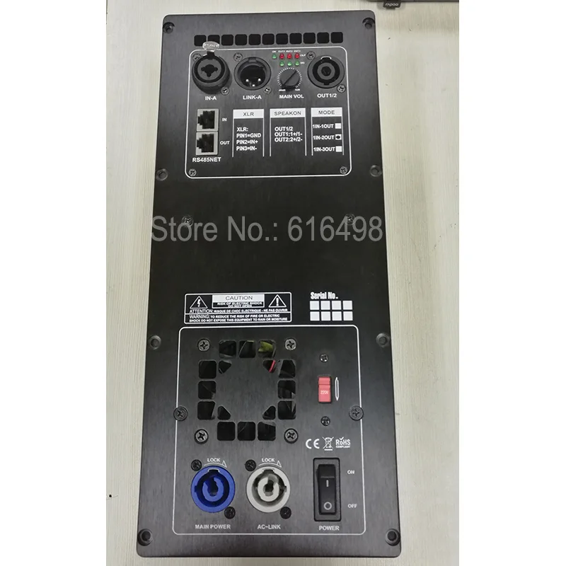 RMS 600W+600W Professional Speaker Plate Amplifier 1 input 2 output