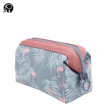 

New fashion cosmetic bag Women waterproof Flamingo makeup bags travel organizer Toiletry Kits Portable makeup bags Beautician
