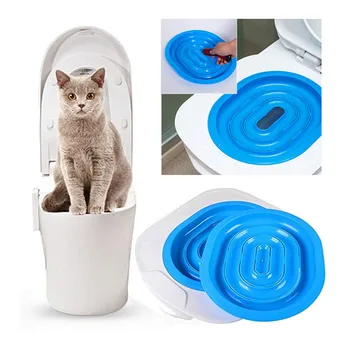 

Plastic Cat Toilet Training Kit Litter Box Puppy Cat Litter Mat Cat Toilet Trainer Toilet Pet Cleaning Training Supplies