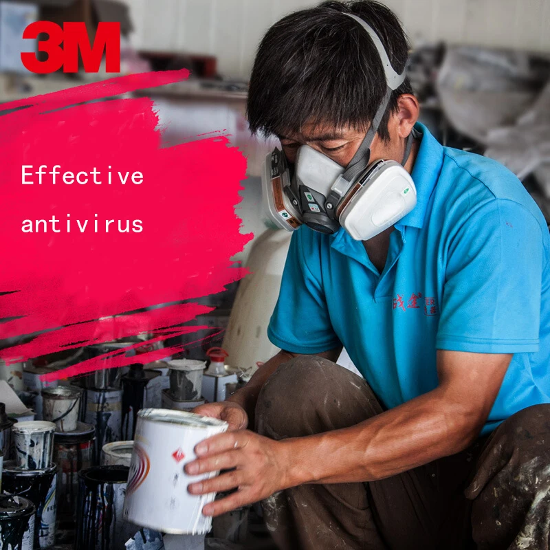 3M 6200 Gas Mask Spray Paint 17 In 1 Antiodor Personal Dust Mask Chemical Industrial Half Face Respirator Dust Mask