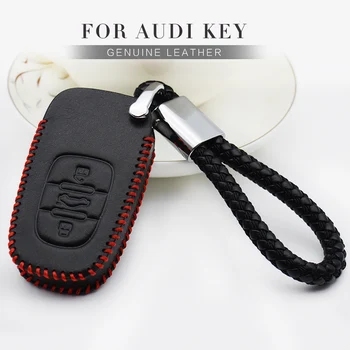 

Genuine Leather Car Styling Key Fob Cover For Audi A2 A3 8P 8L A6 C6 4F C5 Q7 A4 B6 B7 B8 B9 Q3 Q5 Remote Key Protection Case