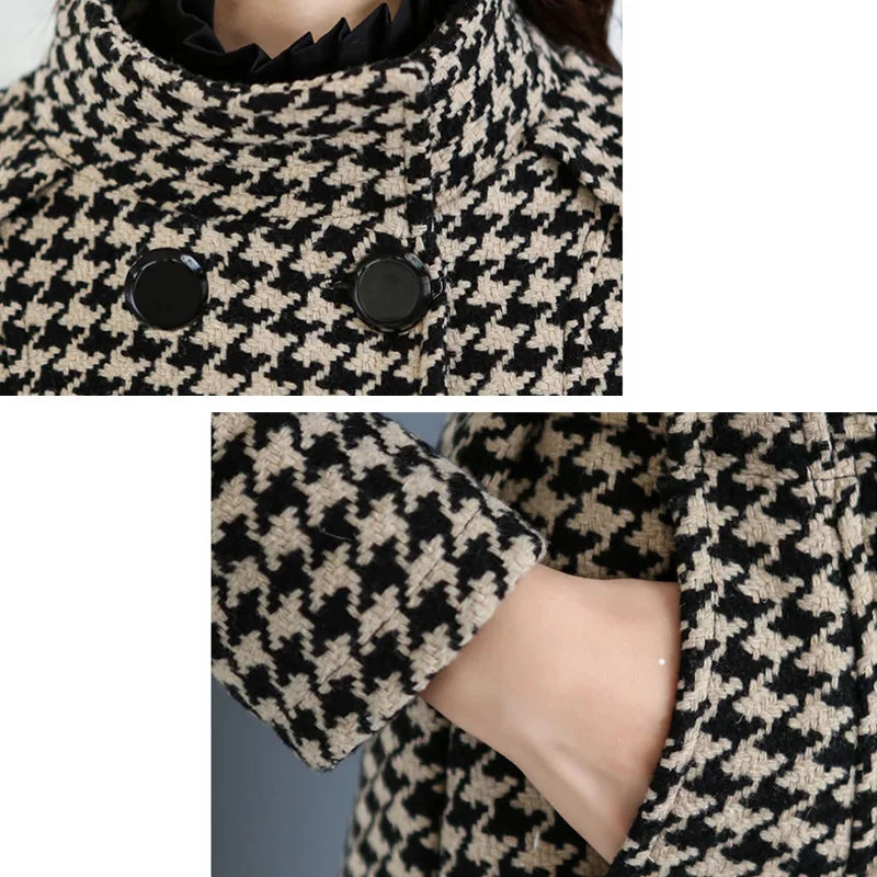 Ветровка в клетку с воротником стойкой на осень и зиму|coat autumn winter|long coat autumncoat slim |