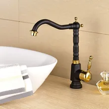 Бесплатная доставка кухонные краны / cozinha / кран античная латунь поворотным носик кухня кран одной ручкой сосуд раковина смеситель XKX-8001