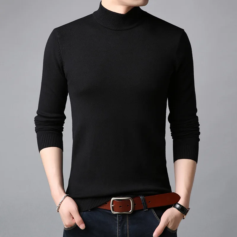 Осень мужской свитер модная повседневная Корейская версия тела чистый цвет полувысокий воротник jerseye мужчины MP15