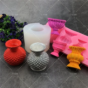 

Vase Shaped Surface Succulent Plant Flower Pot Silicone Mold DIY Resin Art Concrete Candle Holder Mold Gypsum Cement Fleshy Pot