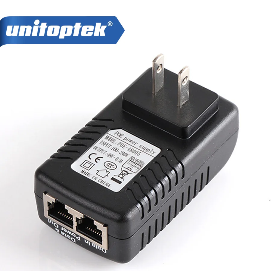 

48V 0.5A 500MA POE Power Injector 48V Over Ethernet Power Supply US/EU Plug Lan Port Power Injector With LED