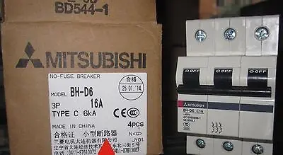 

New IN BOX M+ Circuit Breaker BH-D6 3P C16 16A #FY03