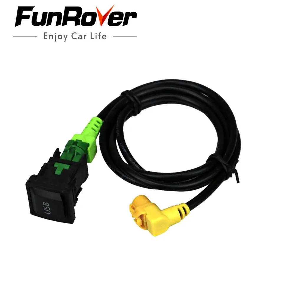 Freeshipping Автомобиля USB Адаптер Кабель и Переключатель для Volkswagen RCD510 RNS315 RCD300+ VW Golf Jetta MK6 Поло Touran Tiguan Scirocco