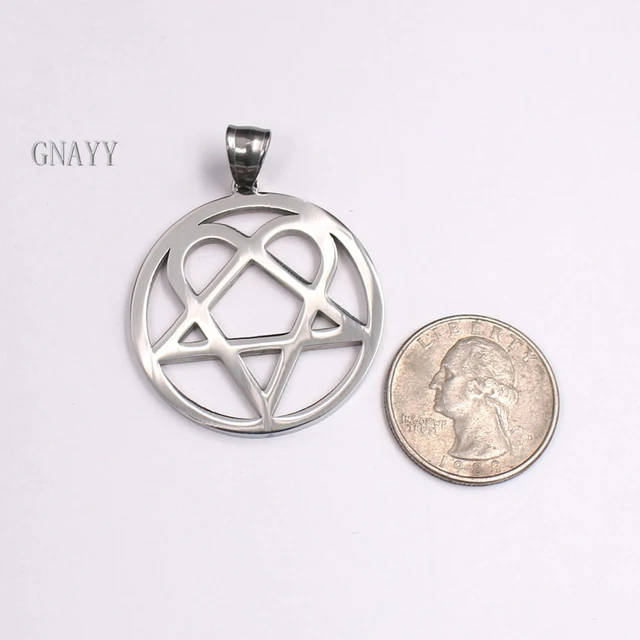 Punk jewelry Him Necklace Stainless Steel Heartagram Pendant ...