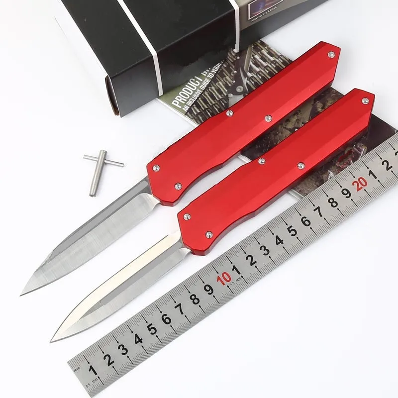 

MIKER D2 blade, 7075 aluminum handle, red flat slide handle. Pocket lifesaver, outdoor rescue EDC tool /ck