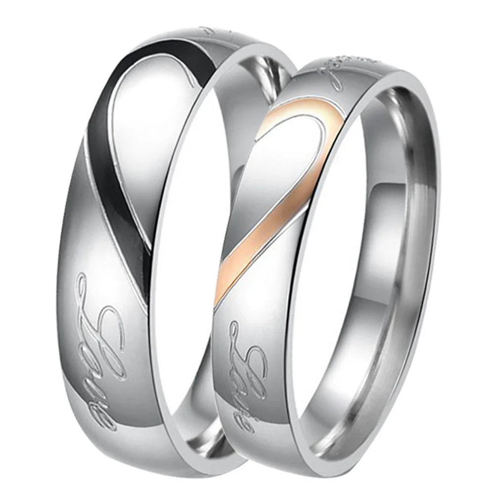 Soul для мужчин "настоящая любовь" сердце кольцо из нержавеющей стали валентинка любовь пары обручальное кольцо мм 5 мм черный для ММ мужчин 4