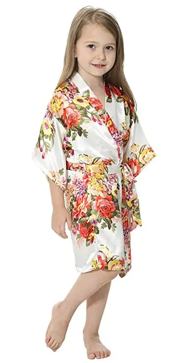 Toddler Children Baby Girls Pajamas Kid Silk Floral Cotton Comfortable Collared Sleepwear