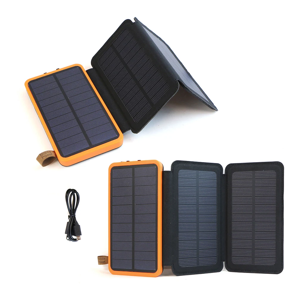 

Solar External Battery 10000mAh Power Bank Real Solar Powered PowerBank for iPhone 5s SE 6 6s iPhone 7 8 X Samsung LG HTC.