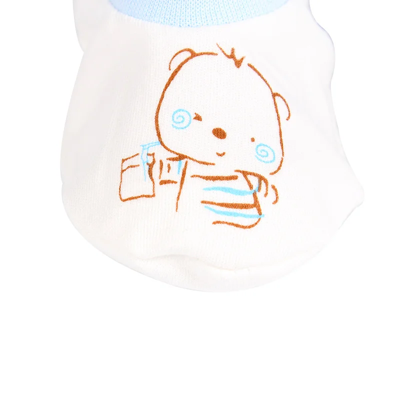 Newborn Anti Scratch Gloves Organic Cotton Soft Baby Gloves Socks Sets Cartoon Bear Monkey Boys Girls Pack Mittens Socks Suits (3)