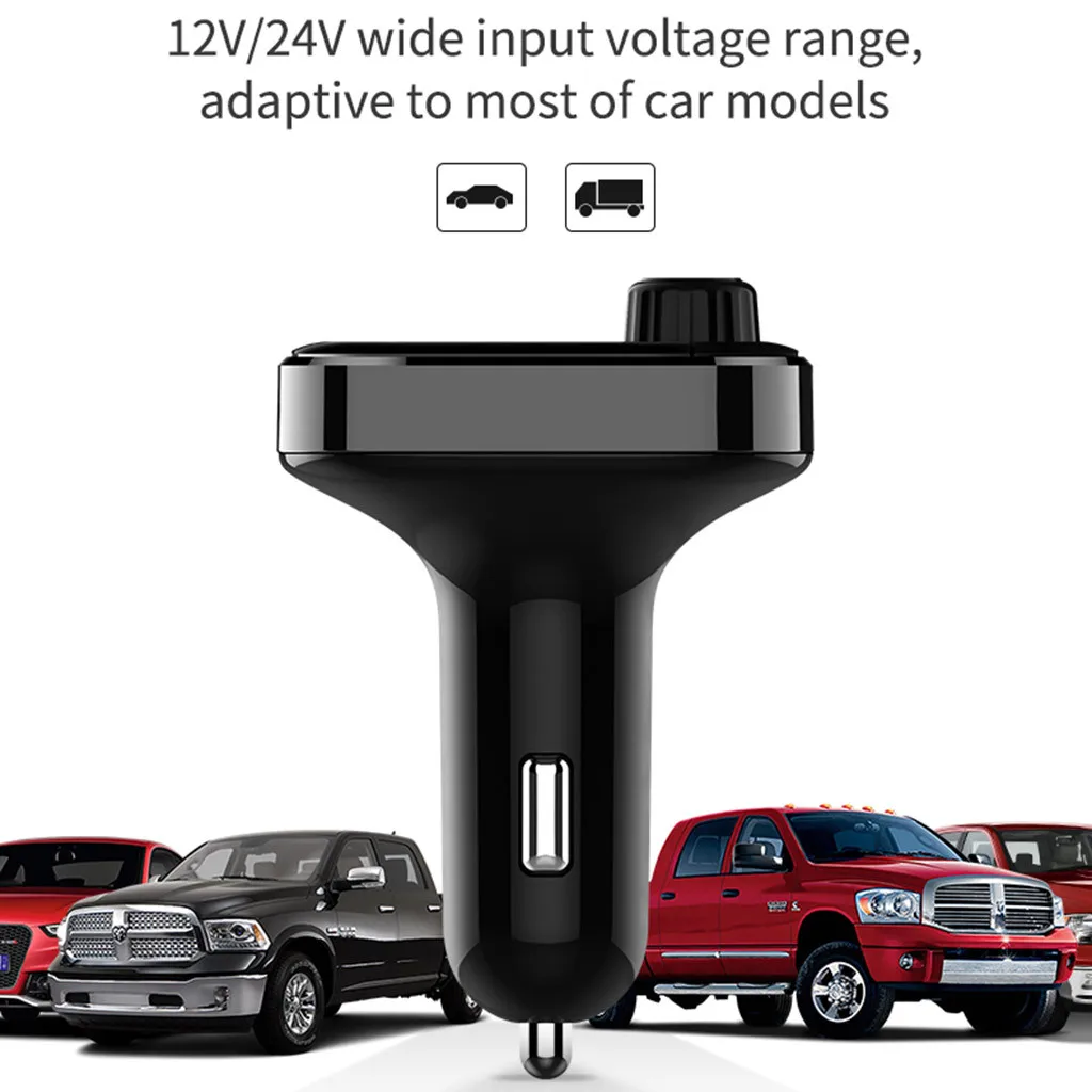 Беспроводной автомобильный Bluetooth fm-передатчик двойной зарядное устройство USB AUX вход TF карта Transmisor Tarjeta de Dropshipping 3,4