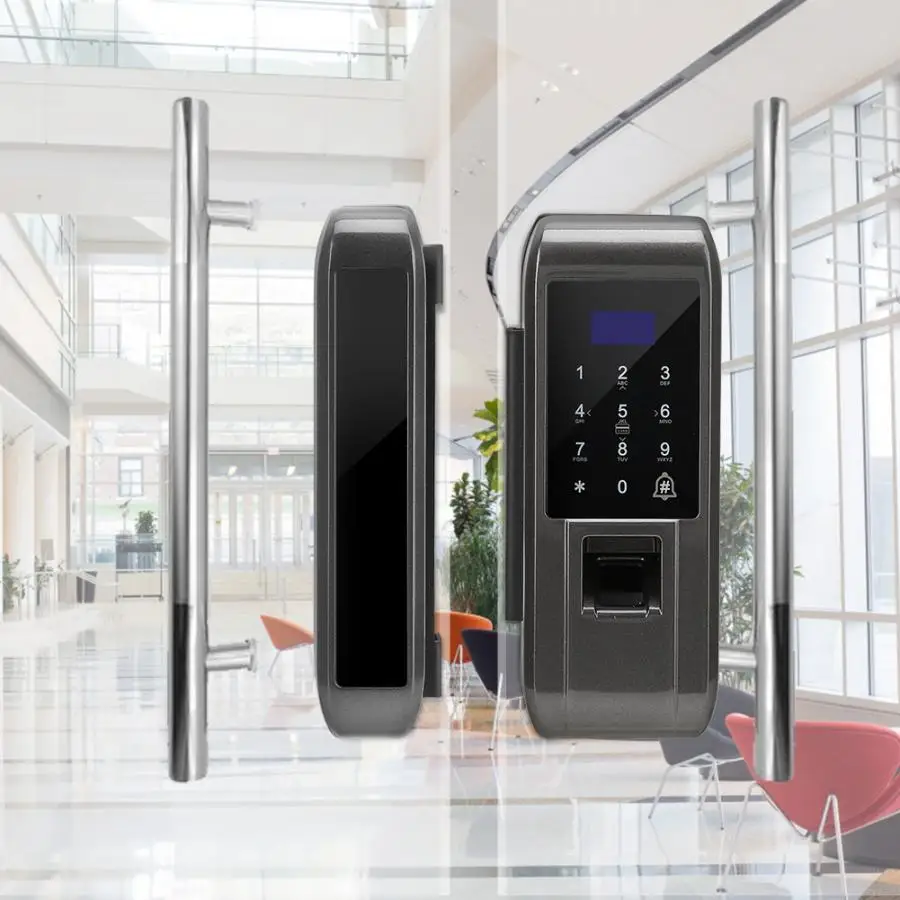 Glass Door Fingerprint Password Digital Electronic Smart Lock for Home Office Security Electronic Smart Lock