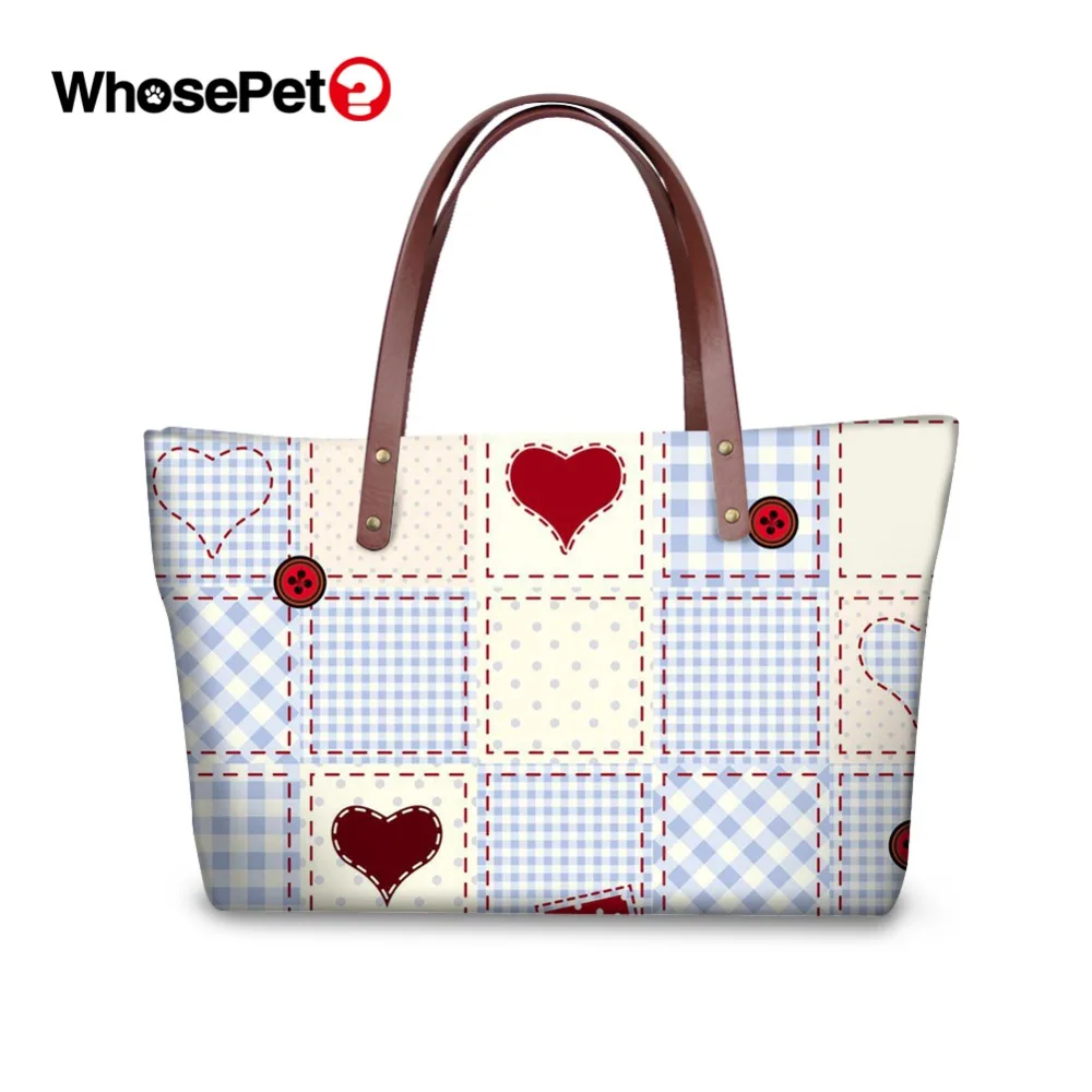 

WHOSEPET Women Cartoon Cool Bag Female Large Capacity Top-handle Shoulder Bag Waterproof Animal Prints Girls with Money Clip Bag