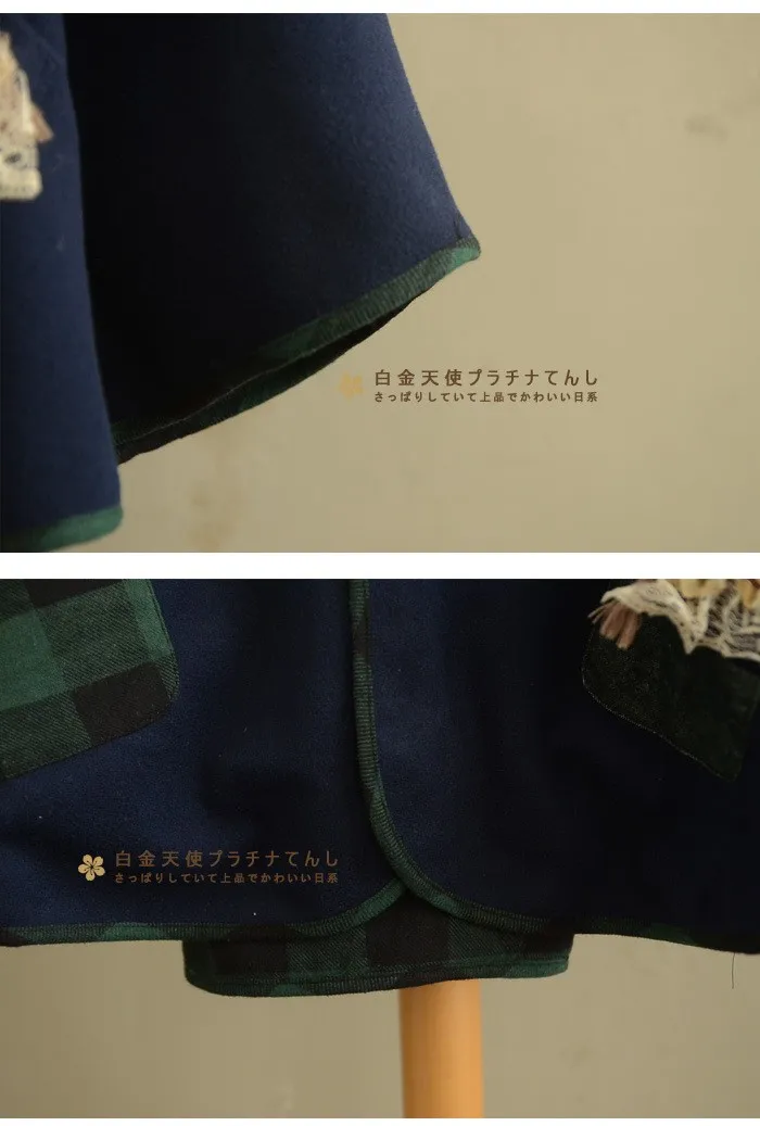 Кошачьи уши карман хвост накидка для женщин Harajuku плащи с капюшоном зимняя теплая куртка Лолита Kawaii мягкий милый серый/темно-синий японский пальто