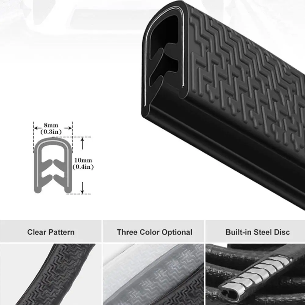 Universal 5M Car Door Anti Collision Strip with Steel Disc Bumper Trim