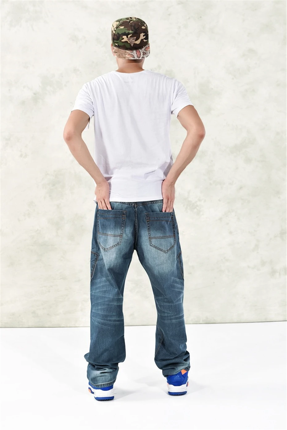 Мешковатые джинсы Для мужчин джинсовые штаны Свободные уличная джинсы хип-хоп Повседневное скейтборд брюки для Для мужчин плюс Размеры