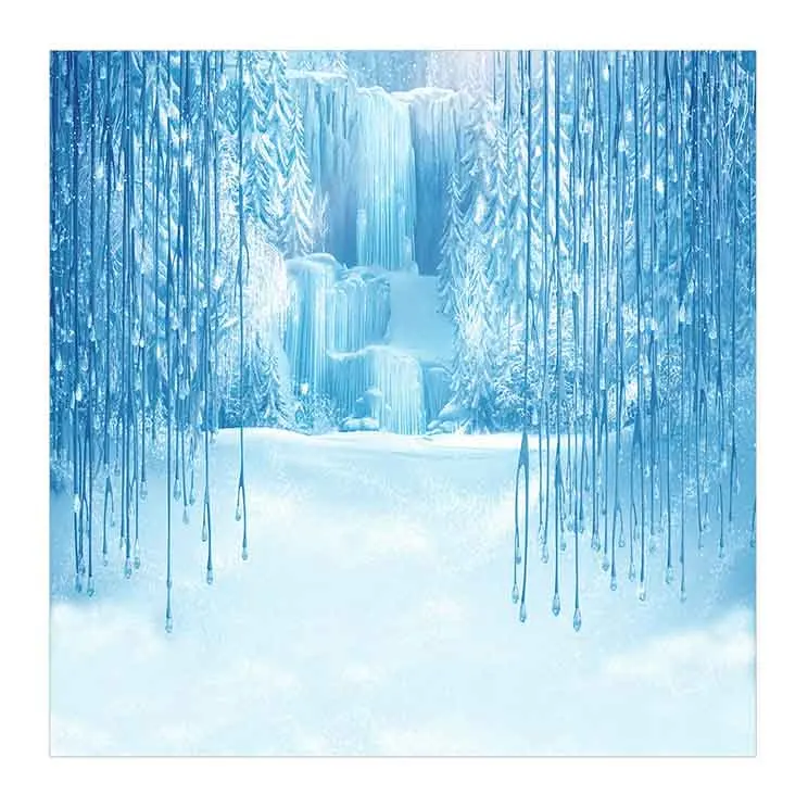 Allenjoy photography frozen backdrop Christmas winter wonderland snow fairy  tale waterfall background photoboothphotocall