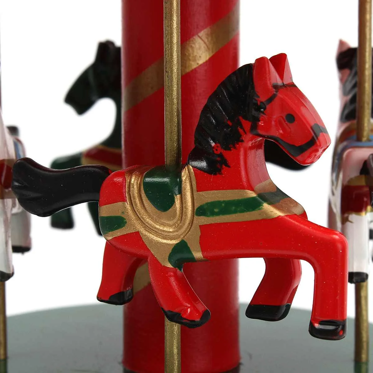 Caja de música de carrusel de madera caballo carcarrusel caja Musical clásica tema niños habitación Decoración Juguetes presentes