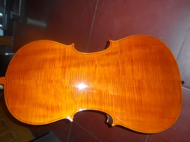 Cheap 100% Hand Made High Quality  Maestro Strad 4/4 Cello Old Spruce Top Flame Maple Wood Back Ebony Fingerboard