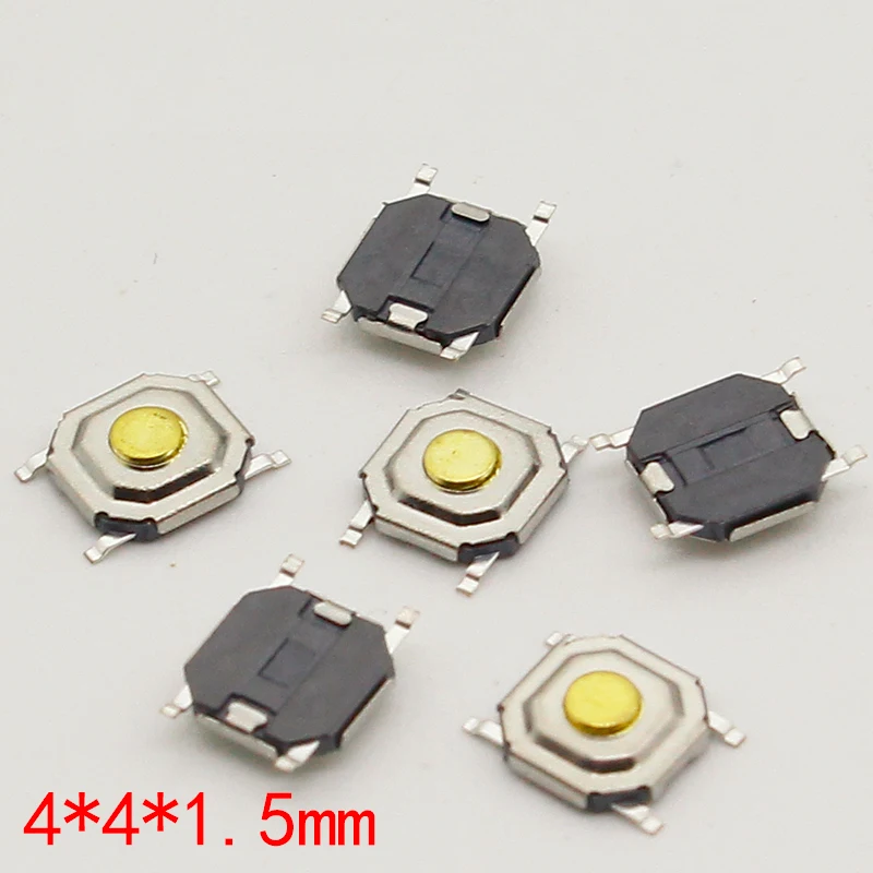 100 шт./лот SMD 4*4*1 5 мм 4x4x1.5мм тактильные тактовые Кнопочные Микро