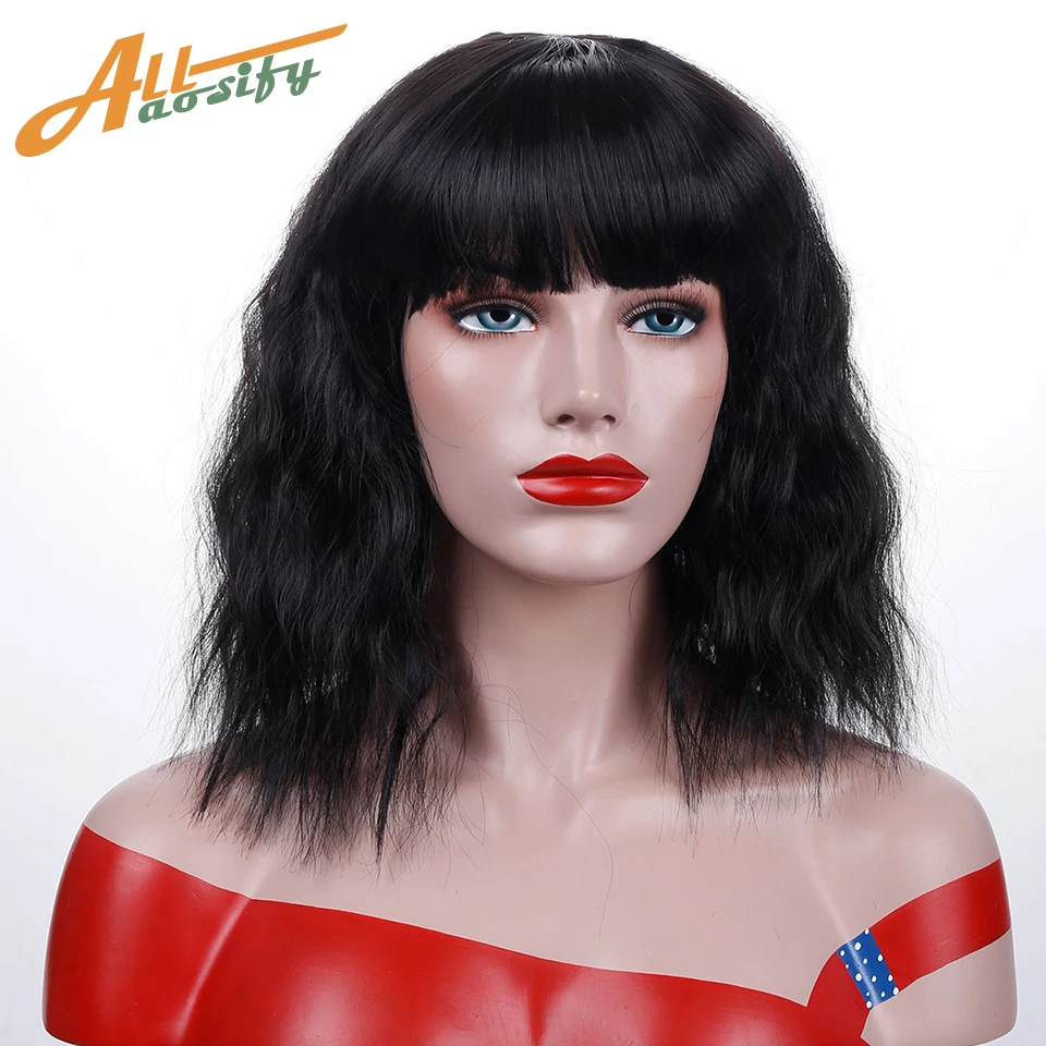 allaosify long black wavy curly wigs women hair natural