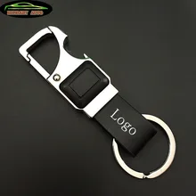 KUNBABY, 1 шт., мужской кожаный брелок, металлический автомобильный брелок, многофункциональный инструмент, держатель для ключей, светодиодный брелок для бутылок, автомобильный стиль