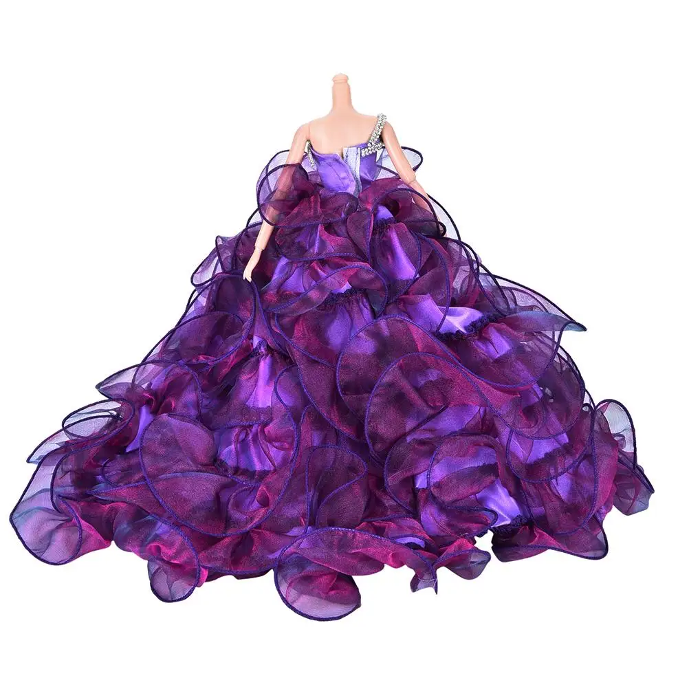 MINIFRUT  Wedding Dresses for Girls Best Gifts for Kids Children Babies Play House Toys Fit For Dolls Purple Color New Arrival