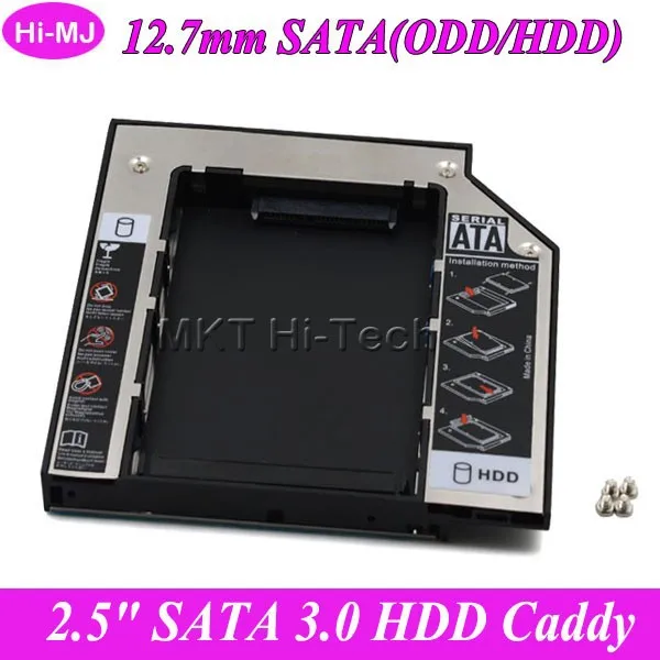 Универсальный SATA 3,0 2nd HDD Caddy 12,7 мм для 2,5 дюймов SSD чехол Корпус жесткого диска для ноутбука CD/DVD-ROM ODD Оптический отсек