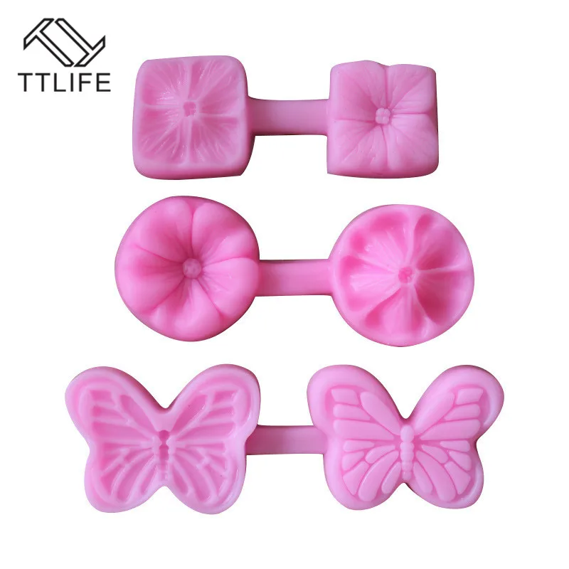 

TTLIFE Butterfly Flower Silicone Mould Embossed Fondant Cake Decorating Tools Fimo Clay Candy Jelly Chocolate Gumpaste Molds