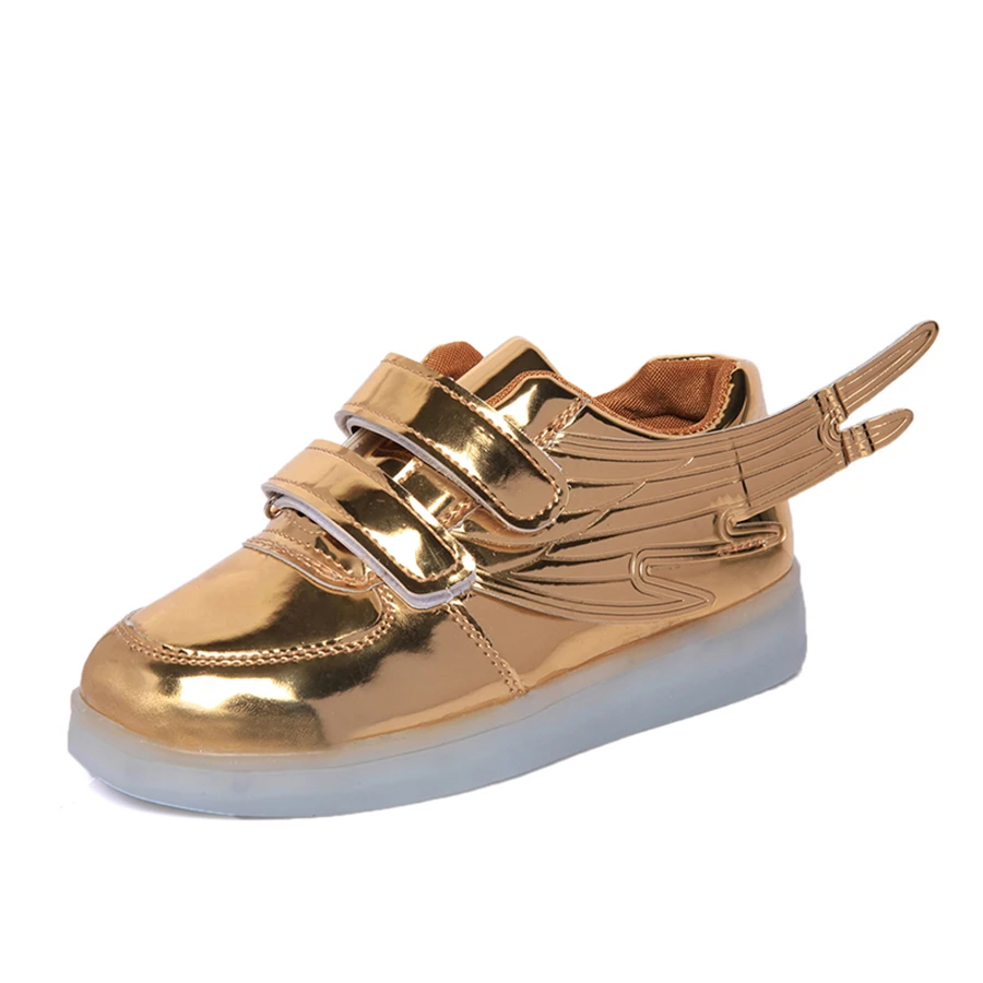 Kids casual shoes ребенок разноцветные светодиодные крыло sapatos мода кроссовки для детей