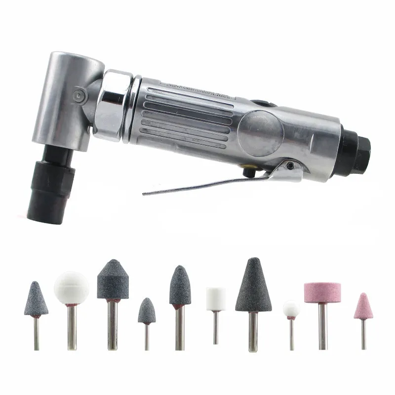 High Quality Taiwan 1/4'' Pneumatic Angle Die Grinder 90 Degree Air Die Grinder Tools with 10pcs Grinding bits angle-grinder-electric : image High Quality Taiwan 1/4'' Pneumatic Angle Die Grinder 90 Degree Air Die Grinder Tools with 10pcs Grinding bits angle-grinder-electric