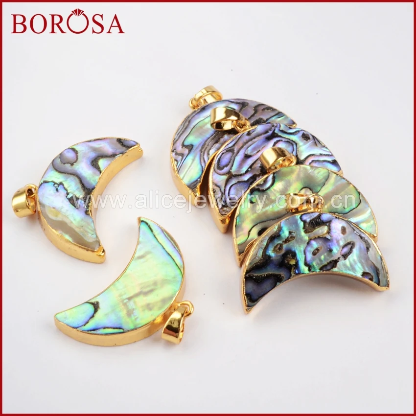 Позолоченный кулон в форме полумесяца BOROSA Модный для ожерелья ювелирных изделий