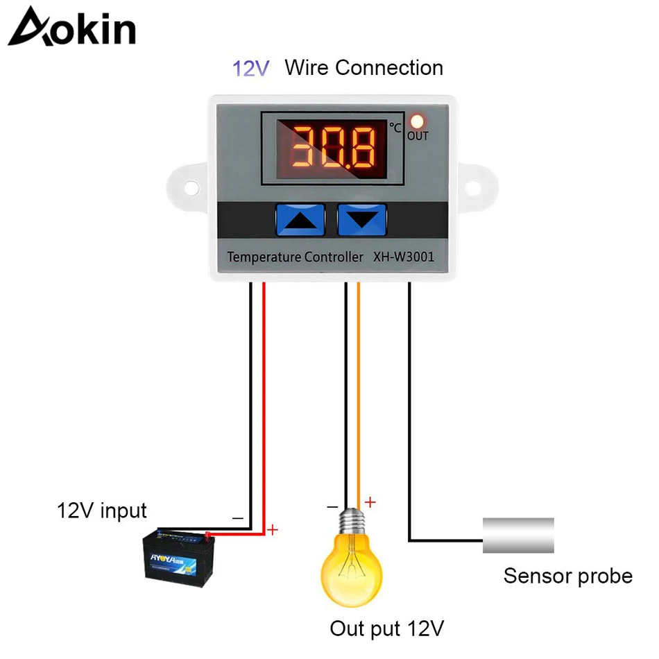 Bonarty 12V Digital XHW3001 Temperature Controller Thermostat 10A with Probe Bonarty 12V Digital XHW3001 Temperature Controller Thermostat 10A with Probe