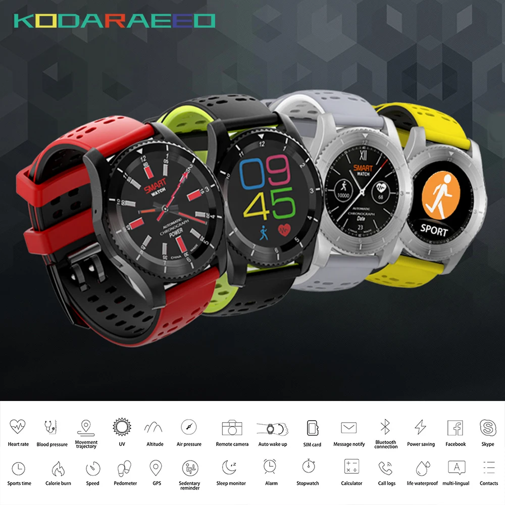 

GS8 Sport smart watch bluetooth blood pressure heart rate tracker SIM Card Slot Message Notify for Android IOS Phone Watches
